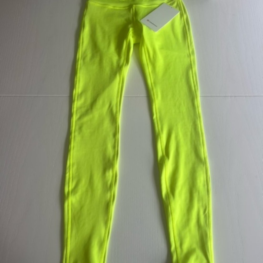 Lululemon High Rise 28" Legging, Size 2, NWT, Highlighter Yellow